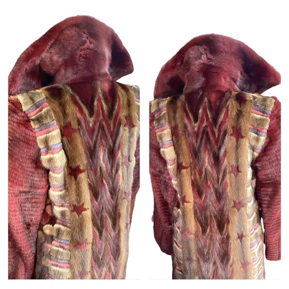 Multi Color Multi Patterned Mink Coat (fc) - Picture 3 of 17